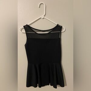 EUC Black Mesh Peplum Blouse